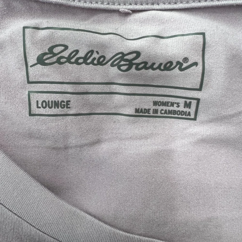 Eddie Bauer Women's Short Sleeve Crewneck Loungewear Tee T-Shirt Gray Size M - Picture 4 of 5